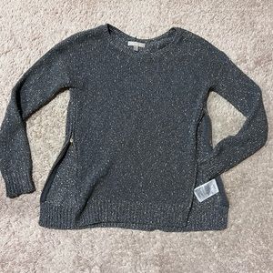 Banana Republic shimmer gray marled sweater with adjustable style side zippers